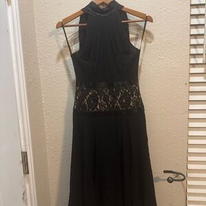 Tadashi Shoji Black Lace-Panel Maxi Dress